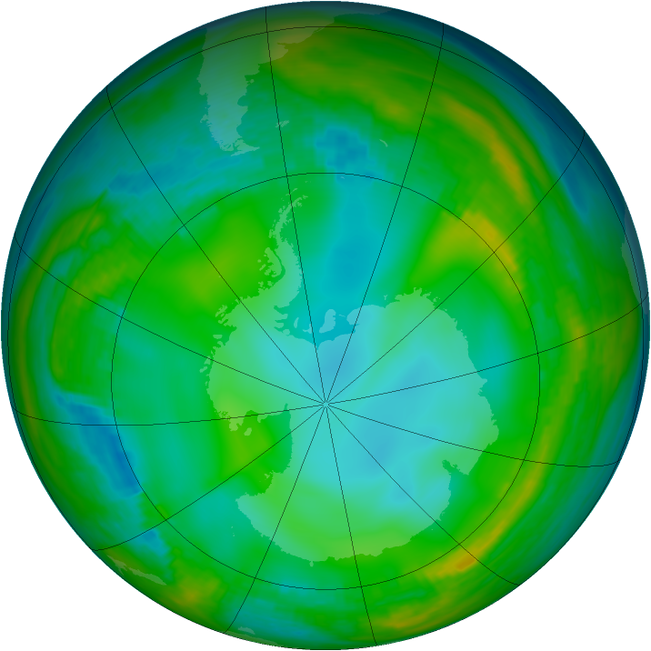 Antarctic ozone map for 16 June 1981